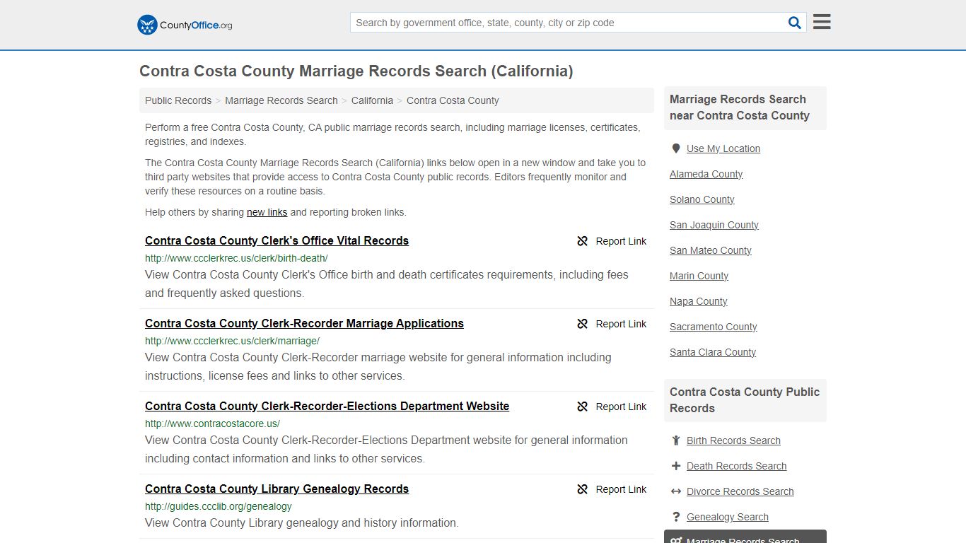 Contra Costa County Marriage Records Search (California)