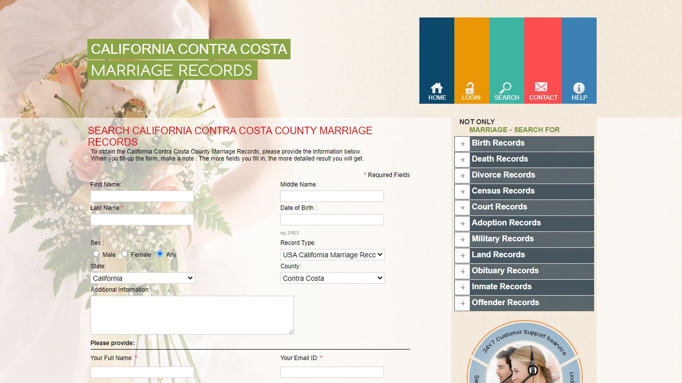 Search California Contra Costa County Marriage Records