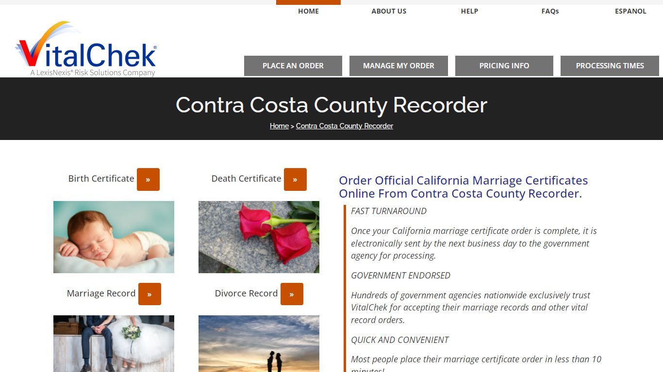 Contra Costa County (CA) Marriage Certificates | Order Records - VitalChek